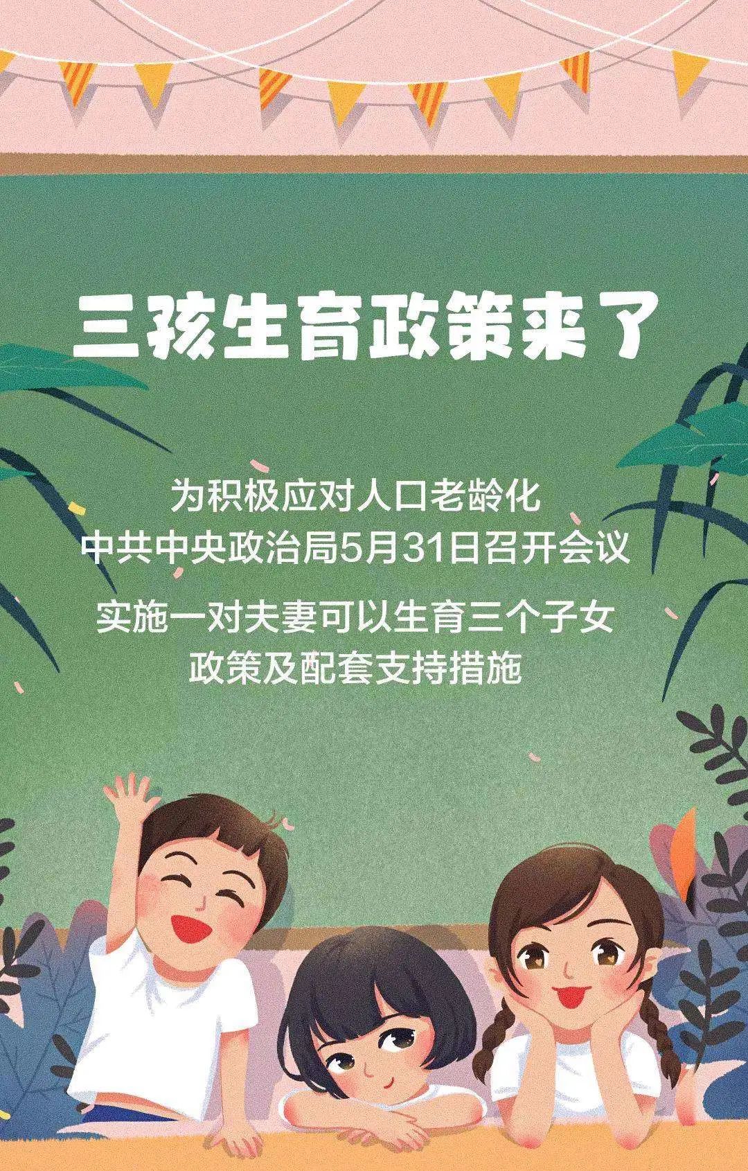 重磅！三孩生育政策来了！有这些配套支持措施...