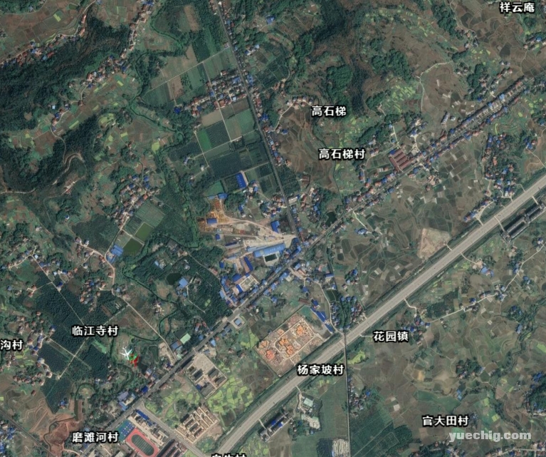 卫星上看岳池县各个乡镇